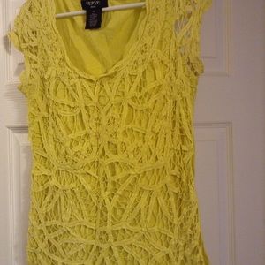 Mustard yellow lace cotton top